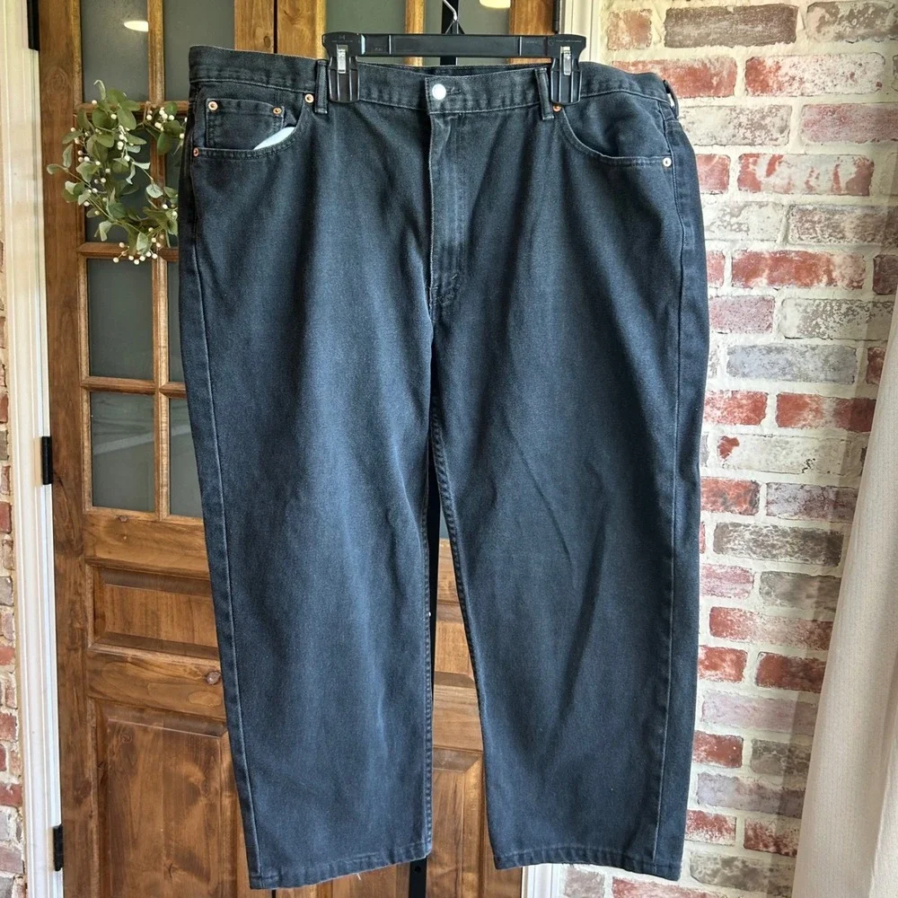 Levi's 550 Relaxed Fit Tapered Leg Jeans Mens 46x30 Black Denim Classic Baggy